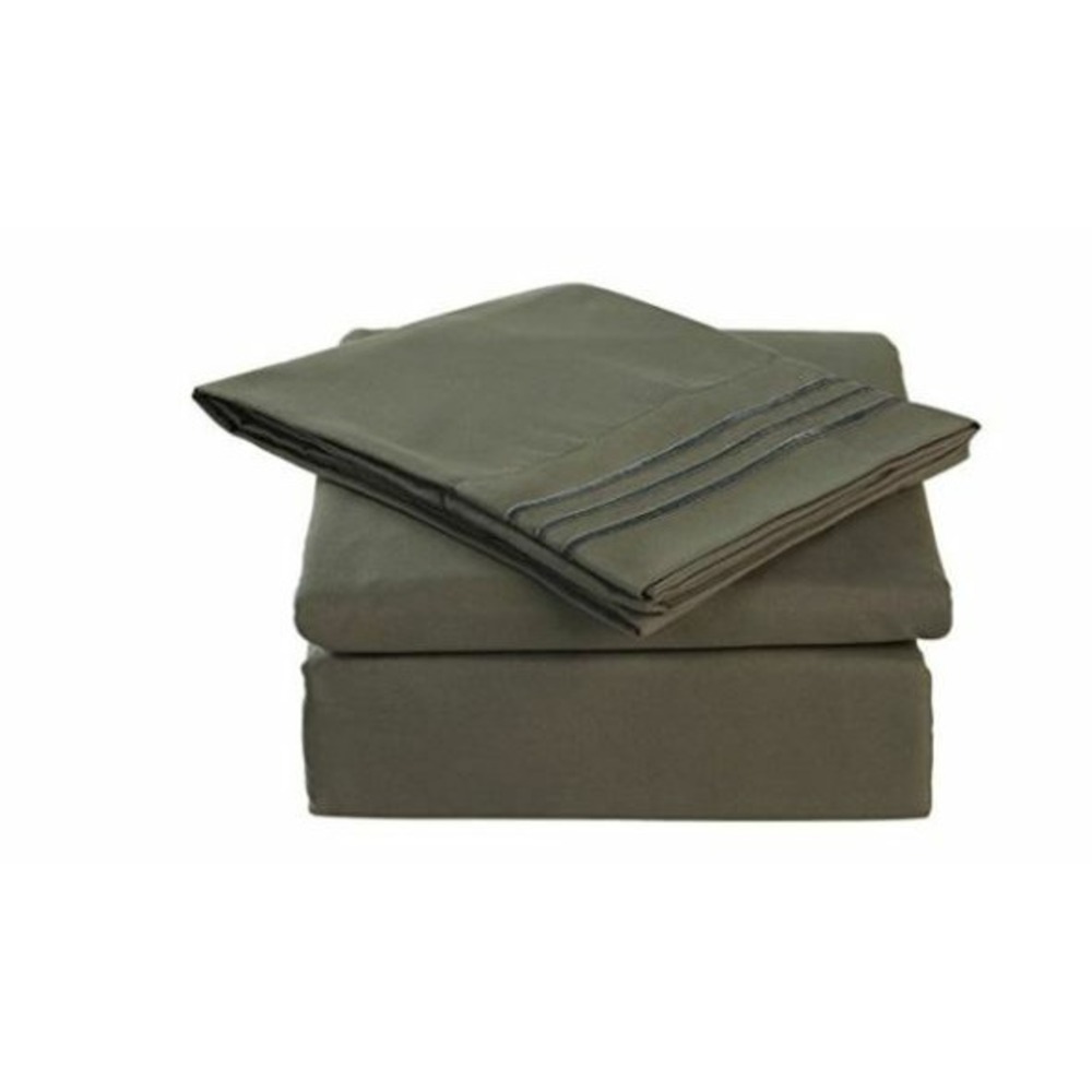 Maevis Bed Sheet Set MICROFIBER Hypoallergenic 3-piece Deep Pocket TWIN GREY